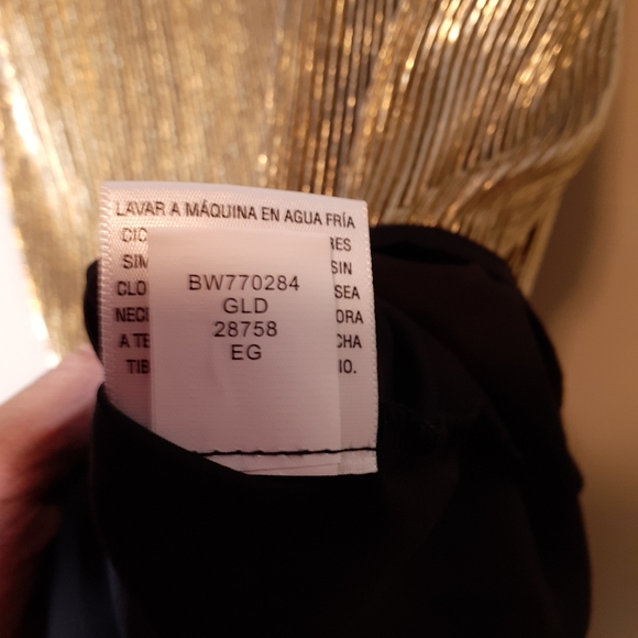 Bar lll gold glam Copenhagen pleated shift dress - Picture 14 of 15